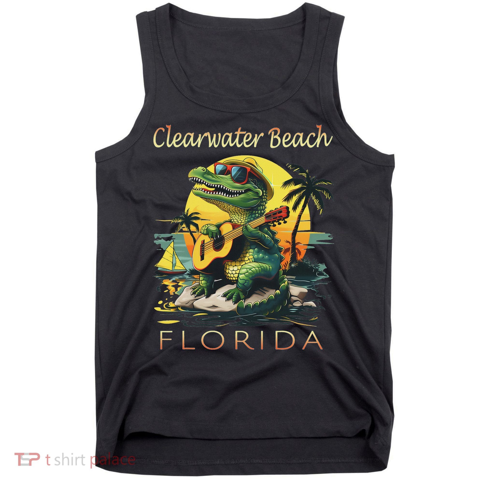 Clearwater Beach Florida Vacation Cute Alligator Souvenir Tank Top