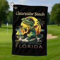 Clearwater Beach Florida Vacation Cute Alligator Souvenir Golf Towel thumb 1