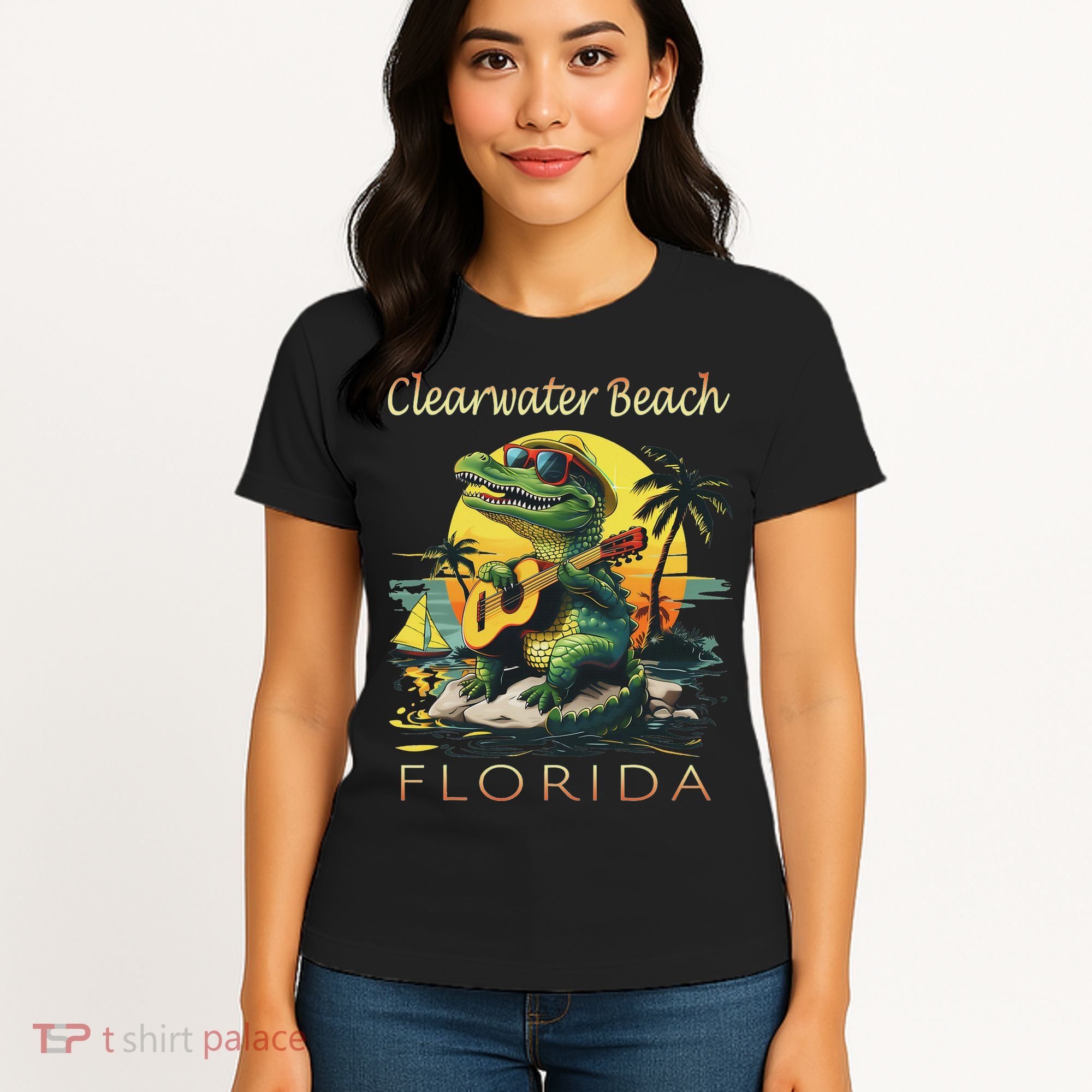 Clearwater Beach Florida Vacation Cute Alligator Souvenir Women's T-Shirt