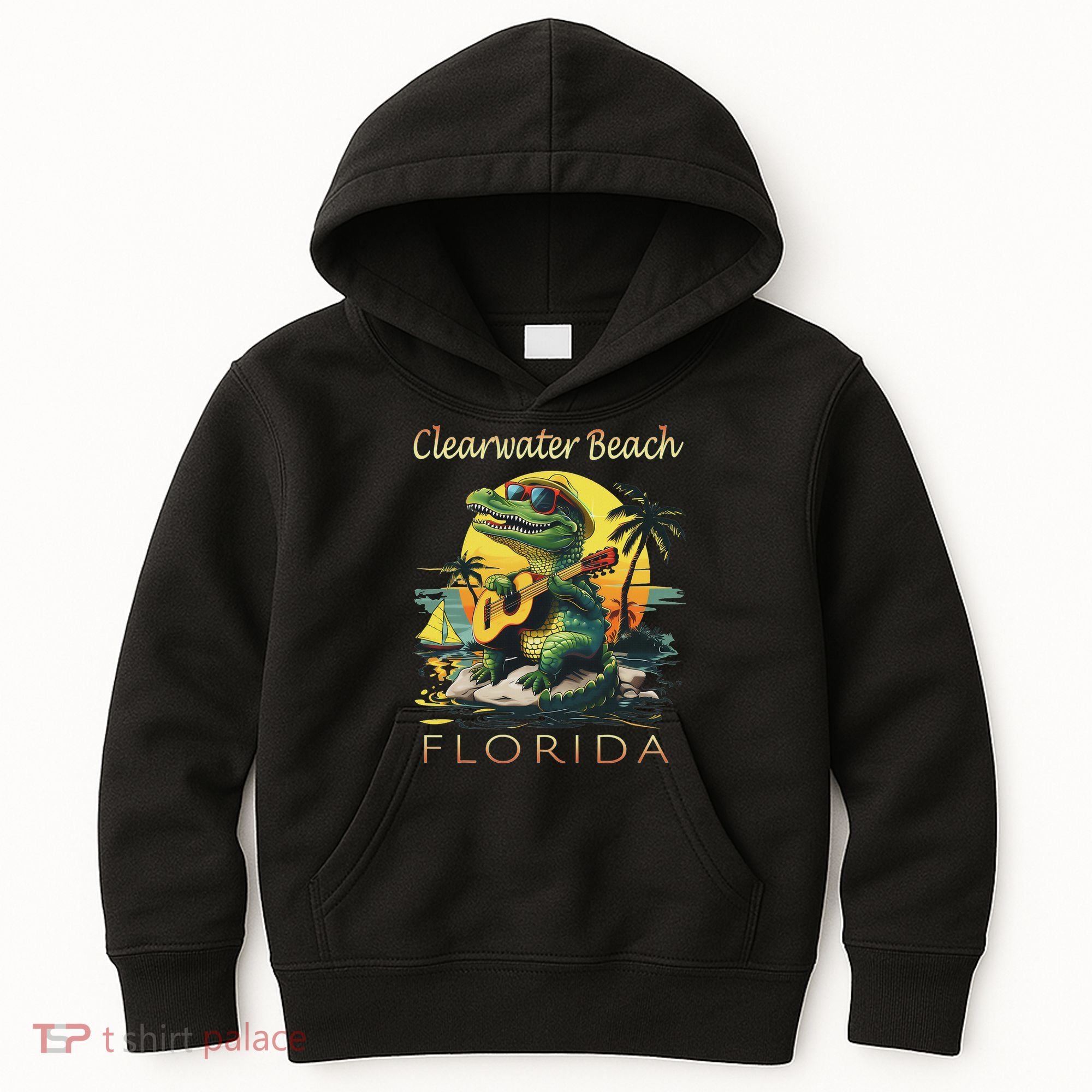 Clearwater Beach Florida Vacation Cute Alligator Souvenir Kids Hoodie