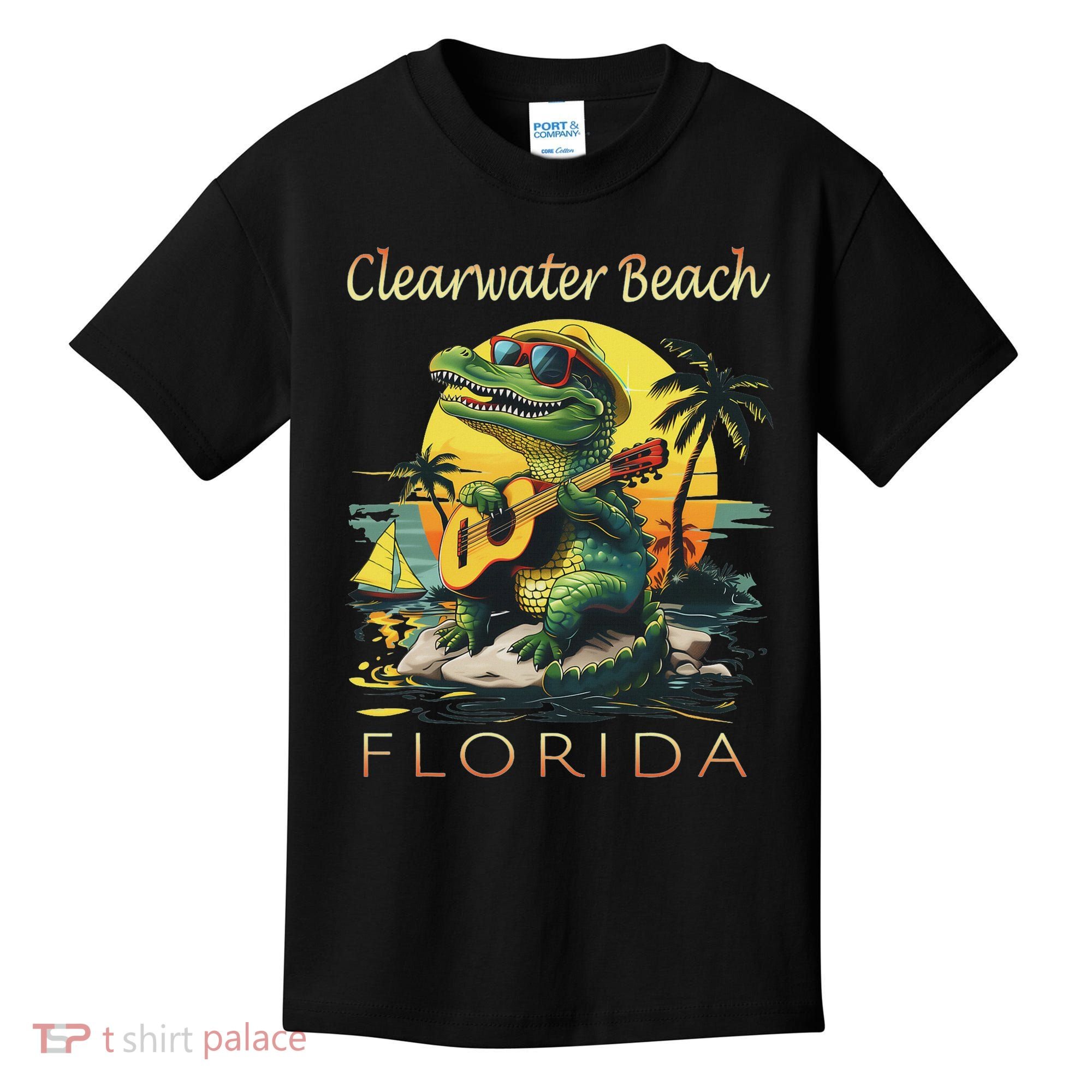 Clearwater Beach Florida Vacation Cute Alligator Souvenir Kids T-Shirt