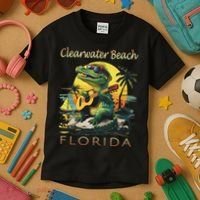 Clearwater Beach Florida Vacation Cute Alligator Souvenir Kids T-Shirt thumb 3