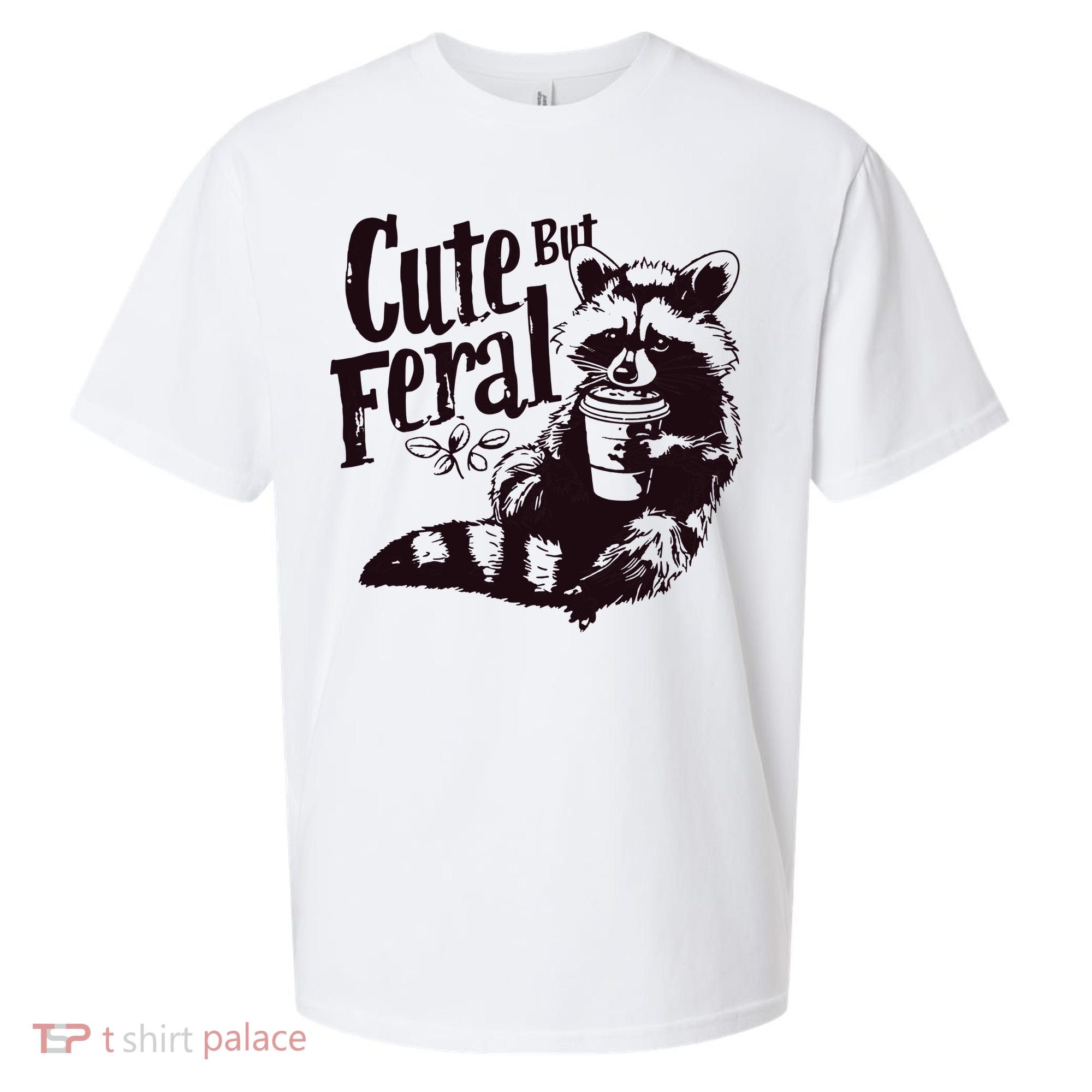 Cute But Feral Meme Funny Raccoon Sueded Cloud Jersey T-Shirt
