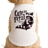 Cute But Feral Meme Funny Raccoon Doggie Tank thumb 0