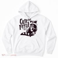 Cute But Feral Meme Funny Raccoon Hoodie thumb 0