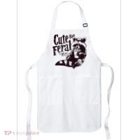 Cute But Feral Meme Funny Raccoon Apron thumb 0