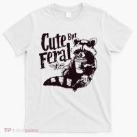 Cute But Feral Meme Funny Raccoon T-Shirt thumb 0
