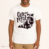 Cute But Feral Meme Funny Raccoon Tall T-Shirt thumb 2
