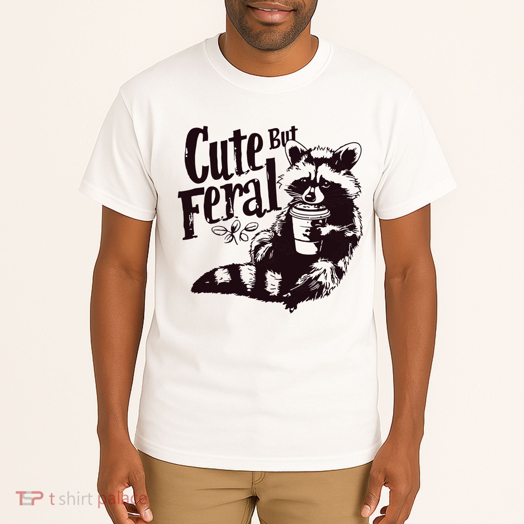 Cute But Feral Meme Funny Raccoon Tall T-Shirt