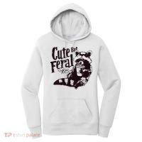 Cute But Feral Meme Funny Raccoon Women's Hoodie thumb 0