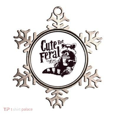 Cute But Feral Meme Funny Raccoon Ornament