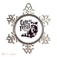 Cute But Feral Meme Funny Raccoon Ornament thumb 0