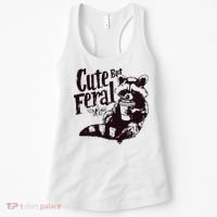 Cute But Feral Meme Funny Raccoon Women's Tank Top thumb 0