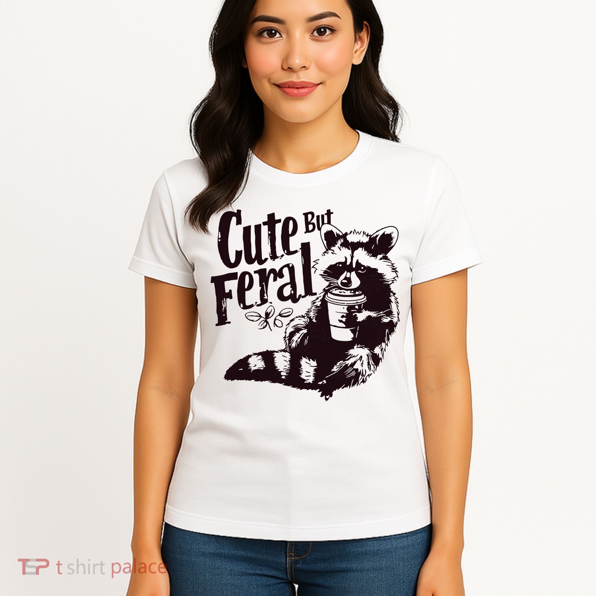 Cute But Feral Meme Funny Raccoon Women's T-Shirt