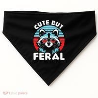Cute But Feral Racoon With Sunglasses USA-Made Doggie Bandana thumb 0