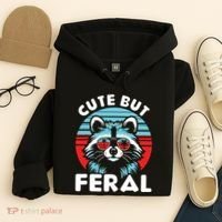 Cute But Feral Racoon With Sunglasses Hoodie thumb 4
