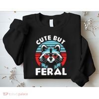 Cute But Feral Racoon With Sunglasses Sweatshirt thumb 2