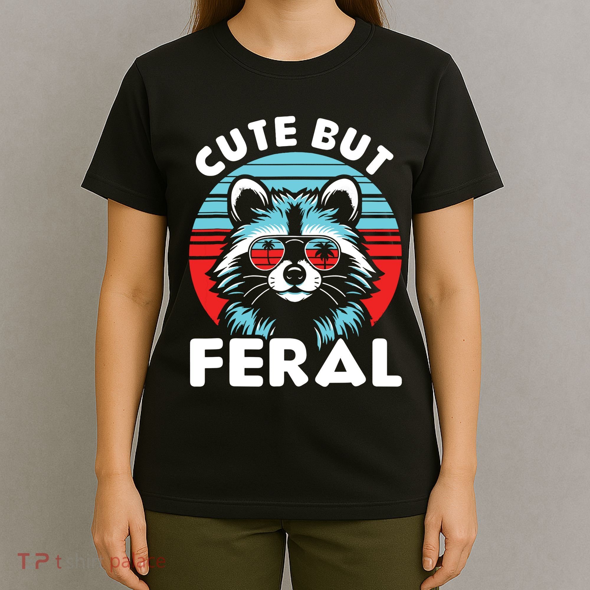 Cute But Feral Racoon With Sunglasses T-Shirt