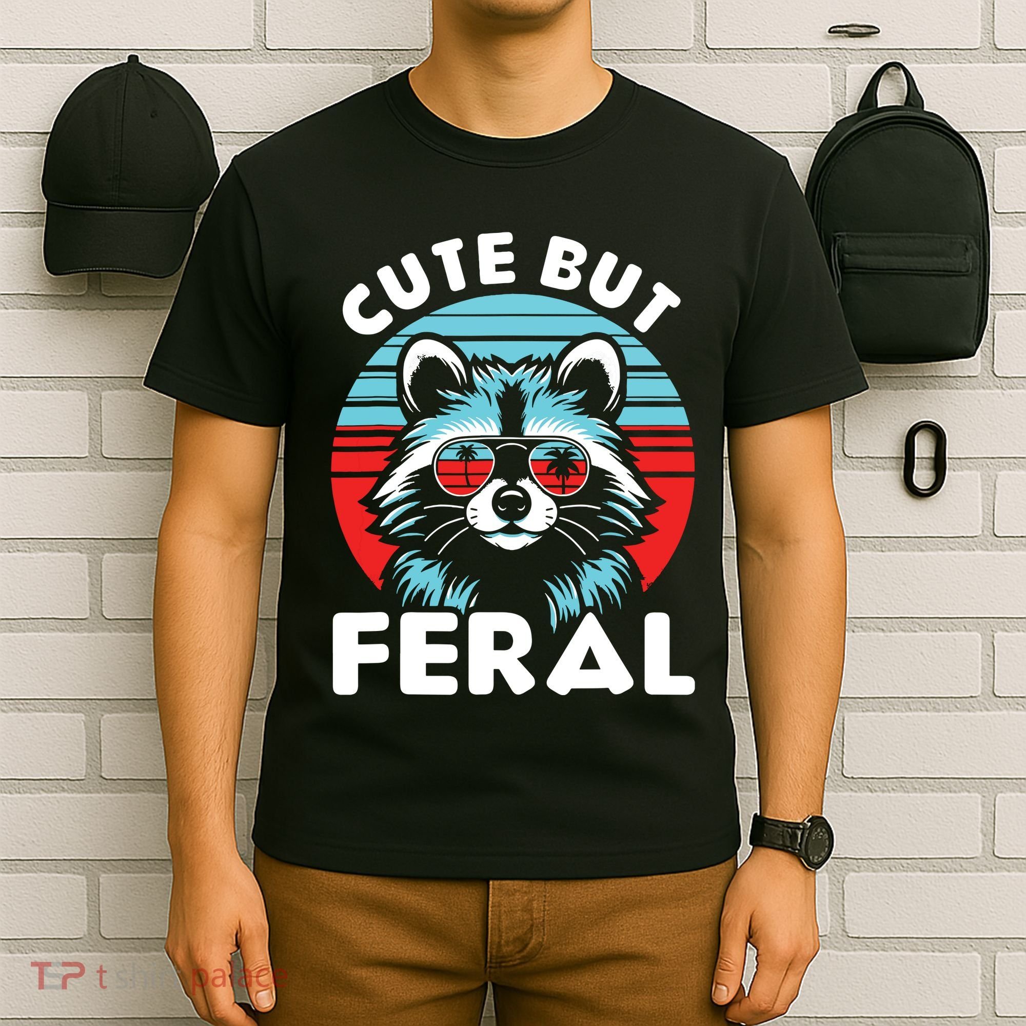 Cute But Feral Racoon With Sunglasses T-Shirt