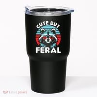 Cute But Feral Racoon With Sunglasses Tumbler thumb 0