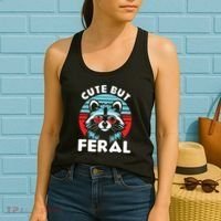 Cute But Feral Racoon With Sunglasses Women's Tank Top thumb 2