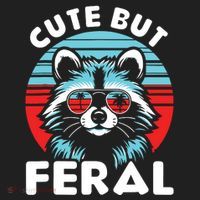 Cute But Feral Racoon With Sunglasses Hat thumb 2
