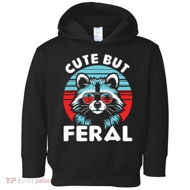 Cute But Feral Racoon With Sunglasses Toddler Hoodie