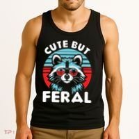 Cute But Feral Racoon With Sunglasses Tank Top thumb 3