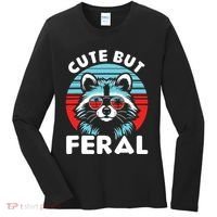 Cute But Feral Racoon With Sunglasses Women's Long Sleeve Shirt thumb 0