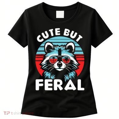 Cute But Feral Racoon With Sunglasses Women's T-Shirt