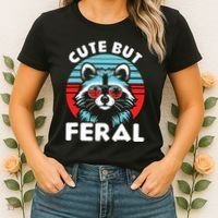 Cute But Feral Racoon With Sunglasses Women's T-Shirt thumb 2