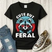 Cute But Feral Racoon With Sunglasses Women's T-Shirt thumb 3