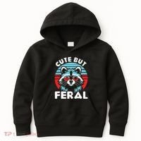 Cute But Feral Racoon With Sunglasses Kids Hoodie thumb 0