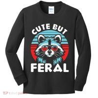 Cute But Feral Racoon With Sunglasses Kids Long Sleeve Shirt thumb 0