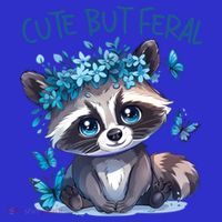 Cute But Feral Funny Raccoon Blue Butterfly Summer Great Gift Mousepad thumb 1