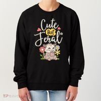 Cute But Feral Opossum Funny Possum Lovers Rodent Women's Sweatshirt thumb 0