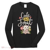 Cute But Feral Opossum Funny Possum Lovers Rodent Long Sleeve Shirt thumb 0