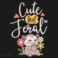 Cute But Feral Opossum Funny Possum Lovers Rodent Long Sleeve Shirt thumb 2