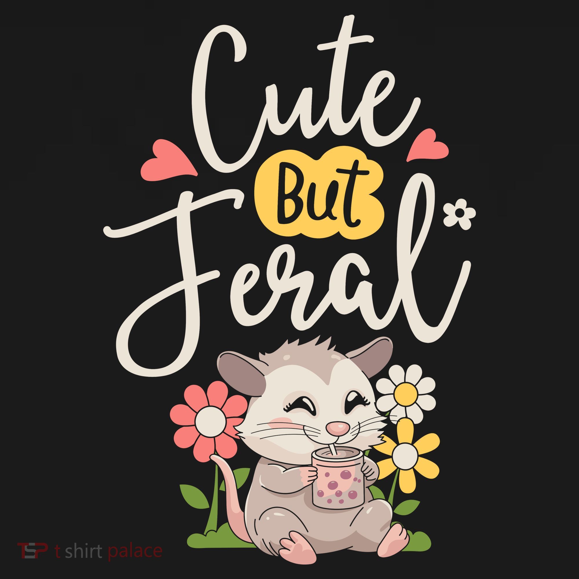 Cute But Feral Opossum Funny Possum Lovers Rodent Long Sleeve Shirt