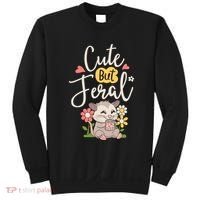 Cute But Feral Opossum Funny Possum Lovers Rodent Sweatshirt thumb 0