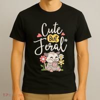 Cute But Feral Opossum Funny Possum Lovers Rodent T-Shirt thumb 3