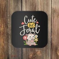 Cute But Feral Opossum Funny Possum Lovers Rodent Coaster thumb 0