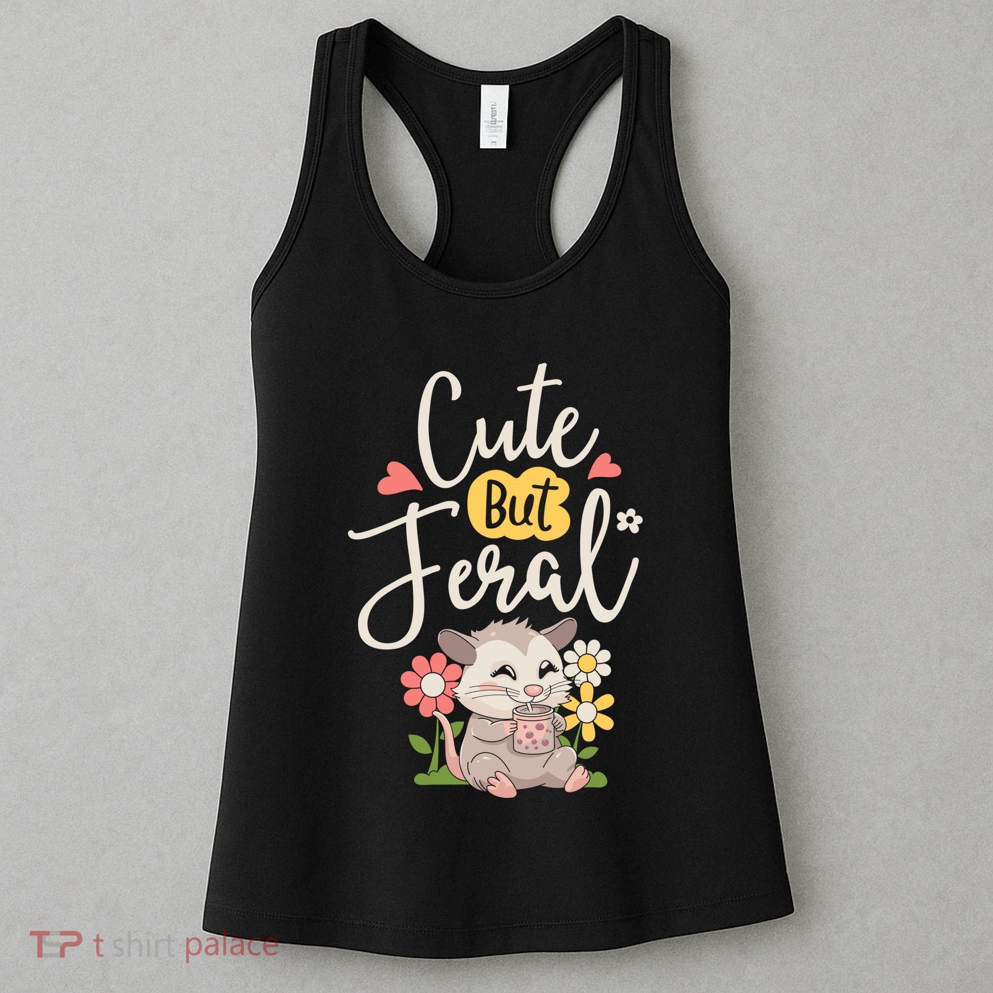 Cute But Feral Opossum Funny Possum Lovers Rodent Women's Tank Top