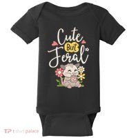 Cute But Feral Opossum Funny Possum Lovers Rodent Baby Bodysuit thumb 0