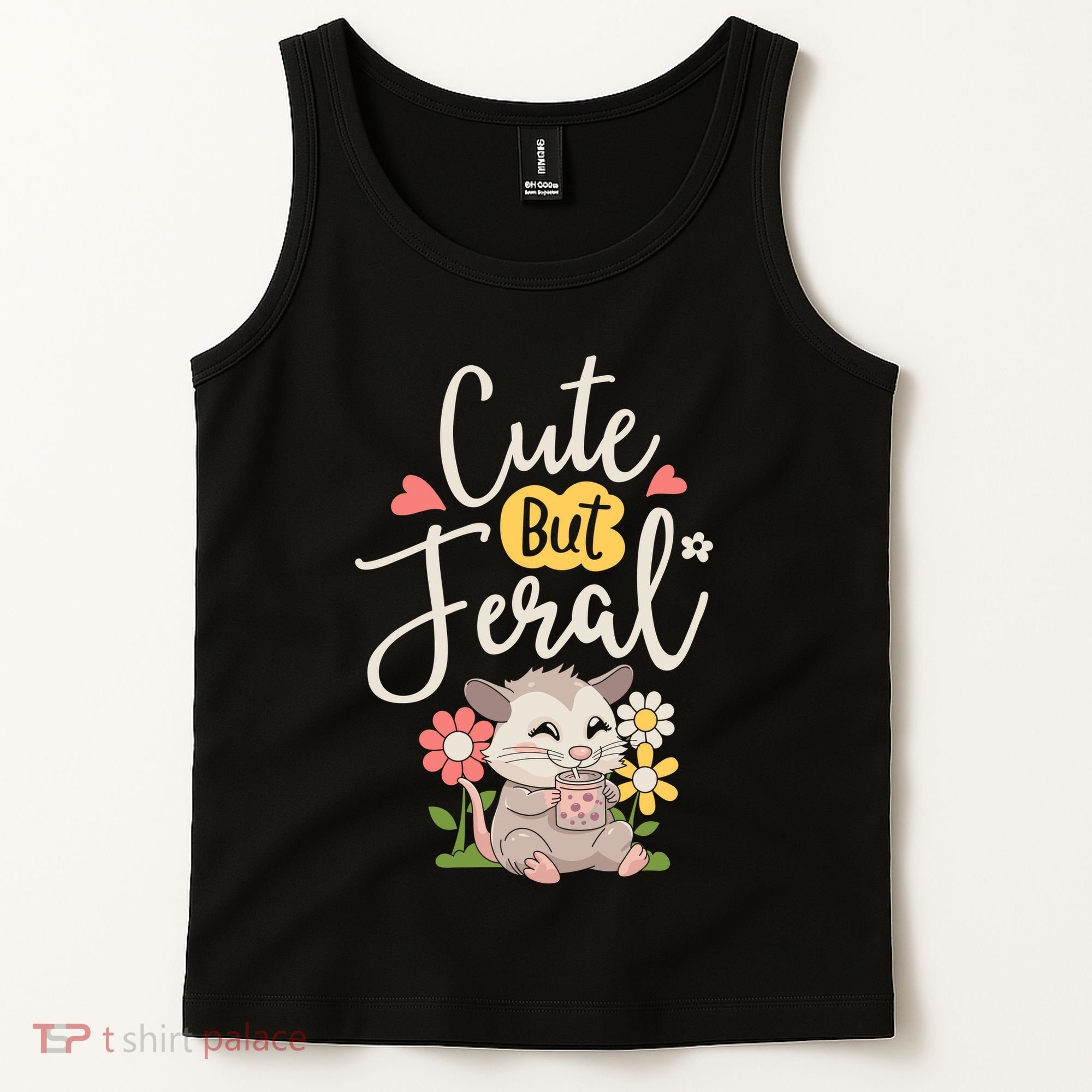Cute But Feral Opossum Funny Possum Lovers Rodent Tank Top