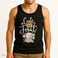 Cute But Feral Opossum Funny Possum Lovers Rodent Tank Top thumb 3