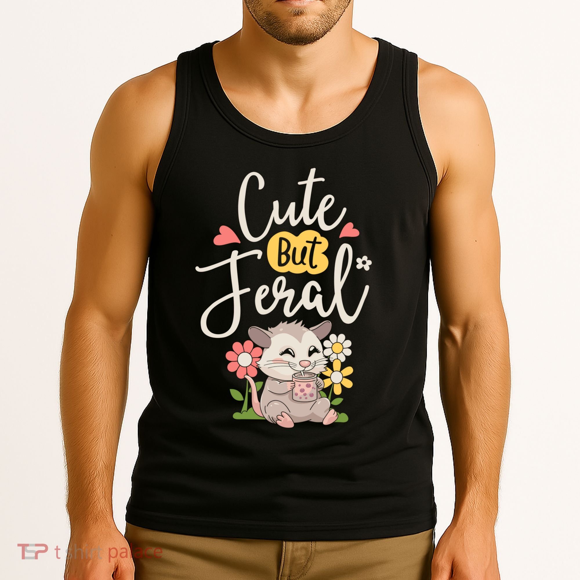 Cute But Feral Opossum Funny Possum Lovers Rodent Tank Top