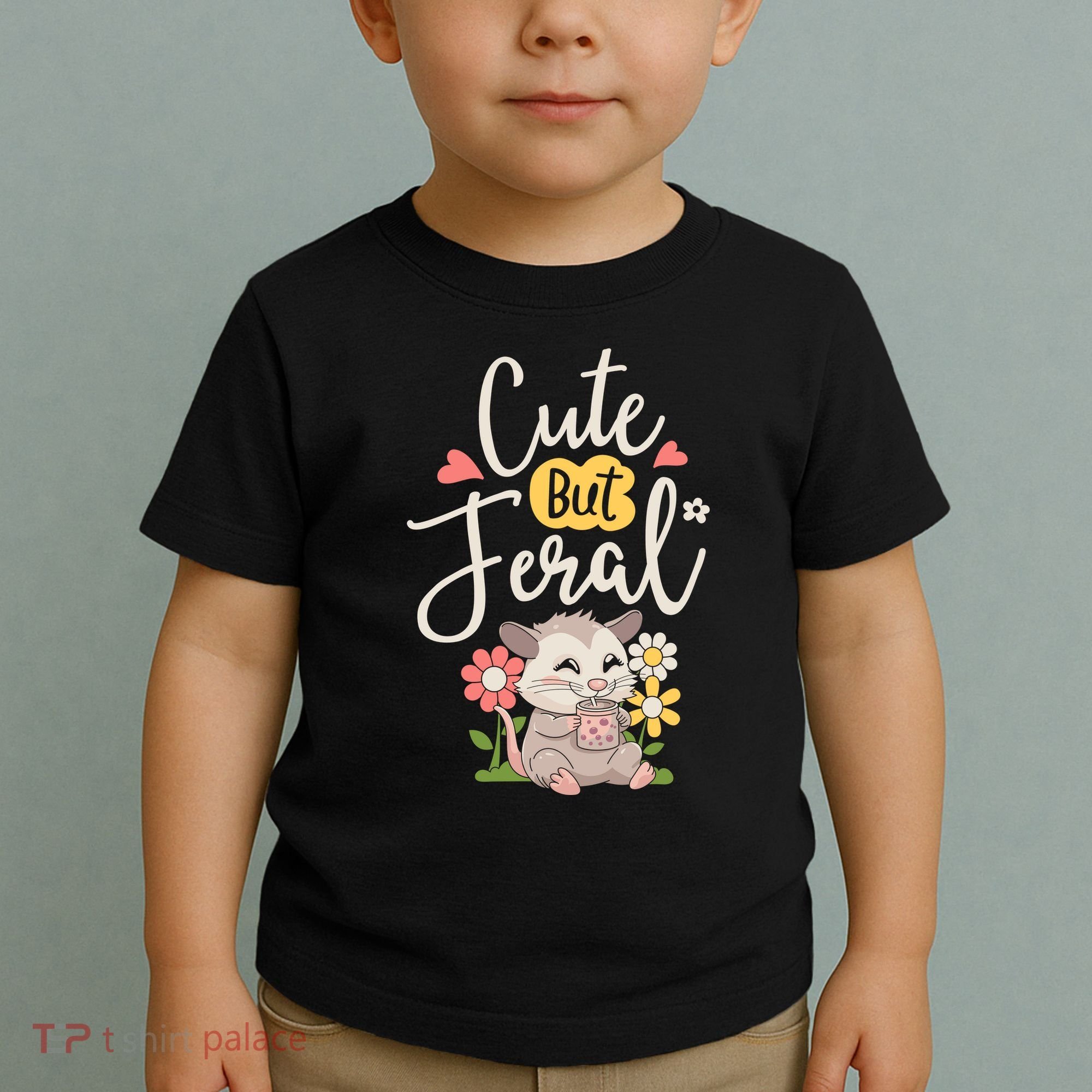 Cute But Feral Opossum Funny Possum Lovers Rodent Toddler T-Shirt