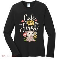Cute But Feral Opossum Funny Possum Lovers Rodent Women's Long Sleeve Shirt thumb 0