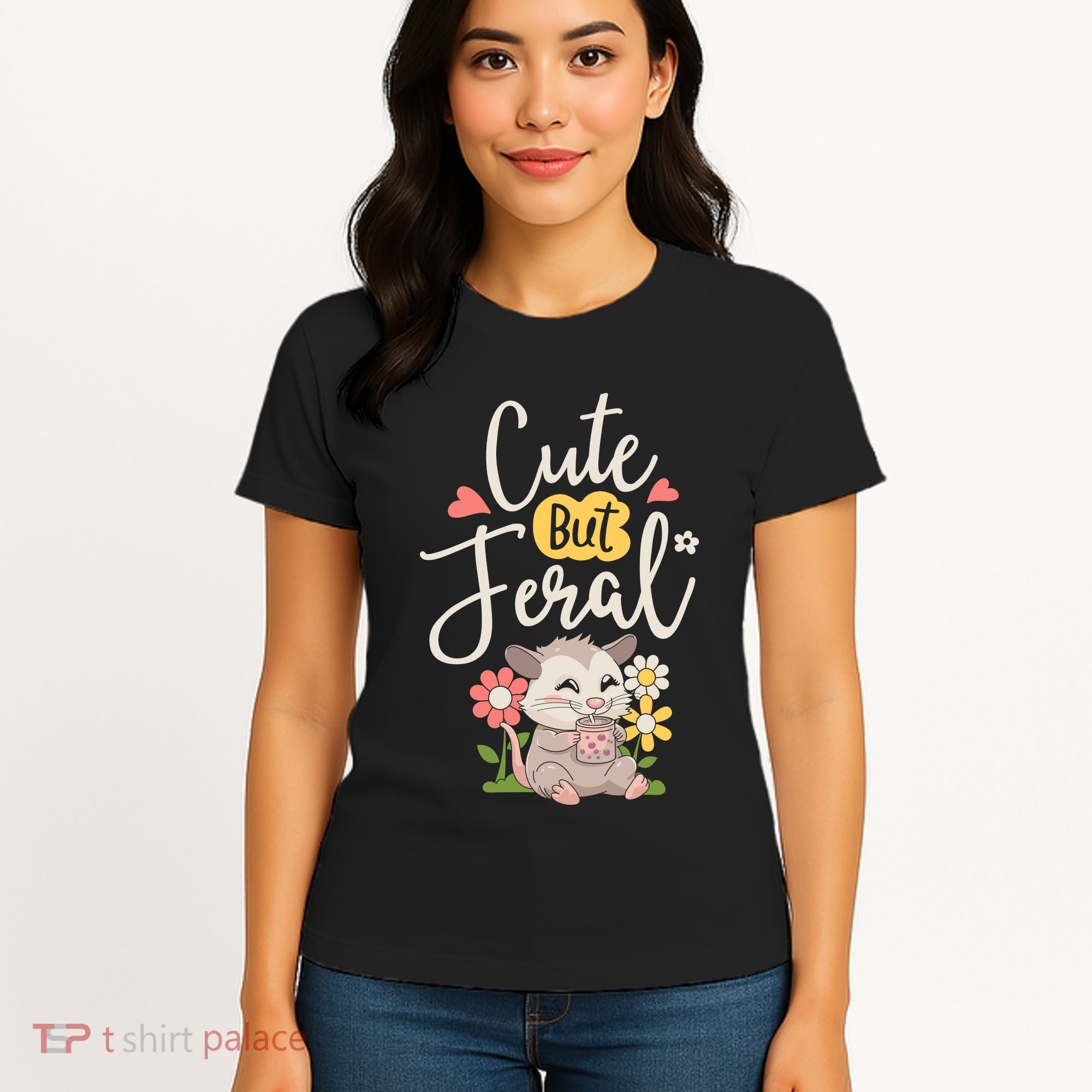 Cute But Feral Opossum Funny Possum Lovers Rodent Women's T-Shirt
